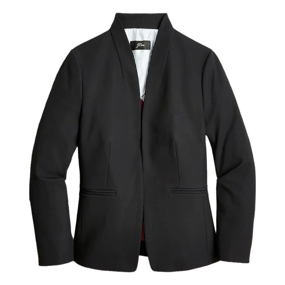 New $178 J.Crew Tall Going Out blazer stretch twill H2791 Black 14